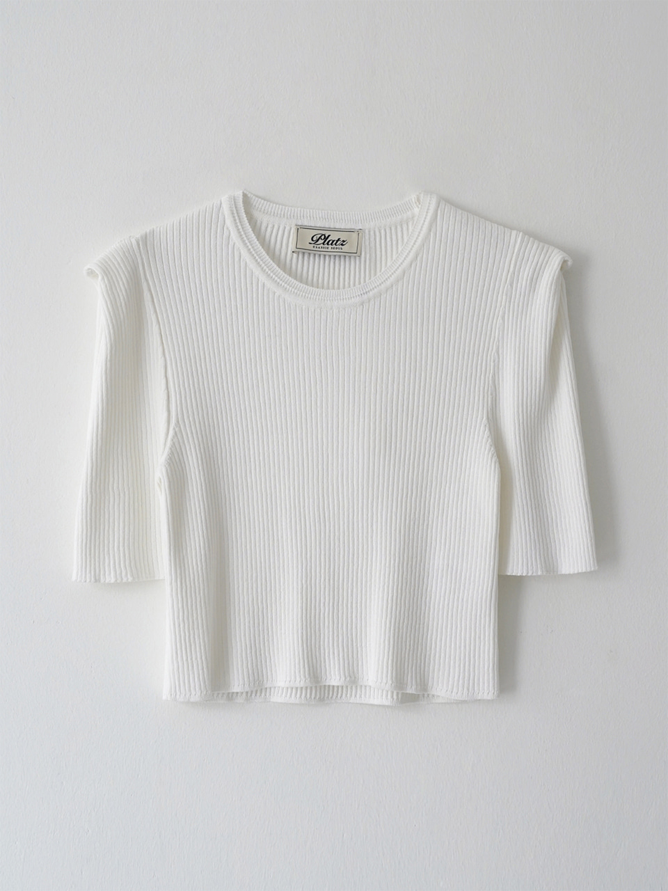 Square Shoulder Crop knit (Ivory)