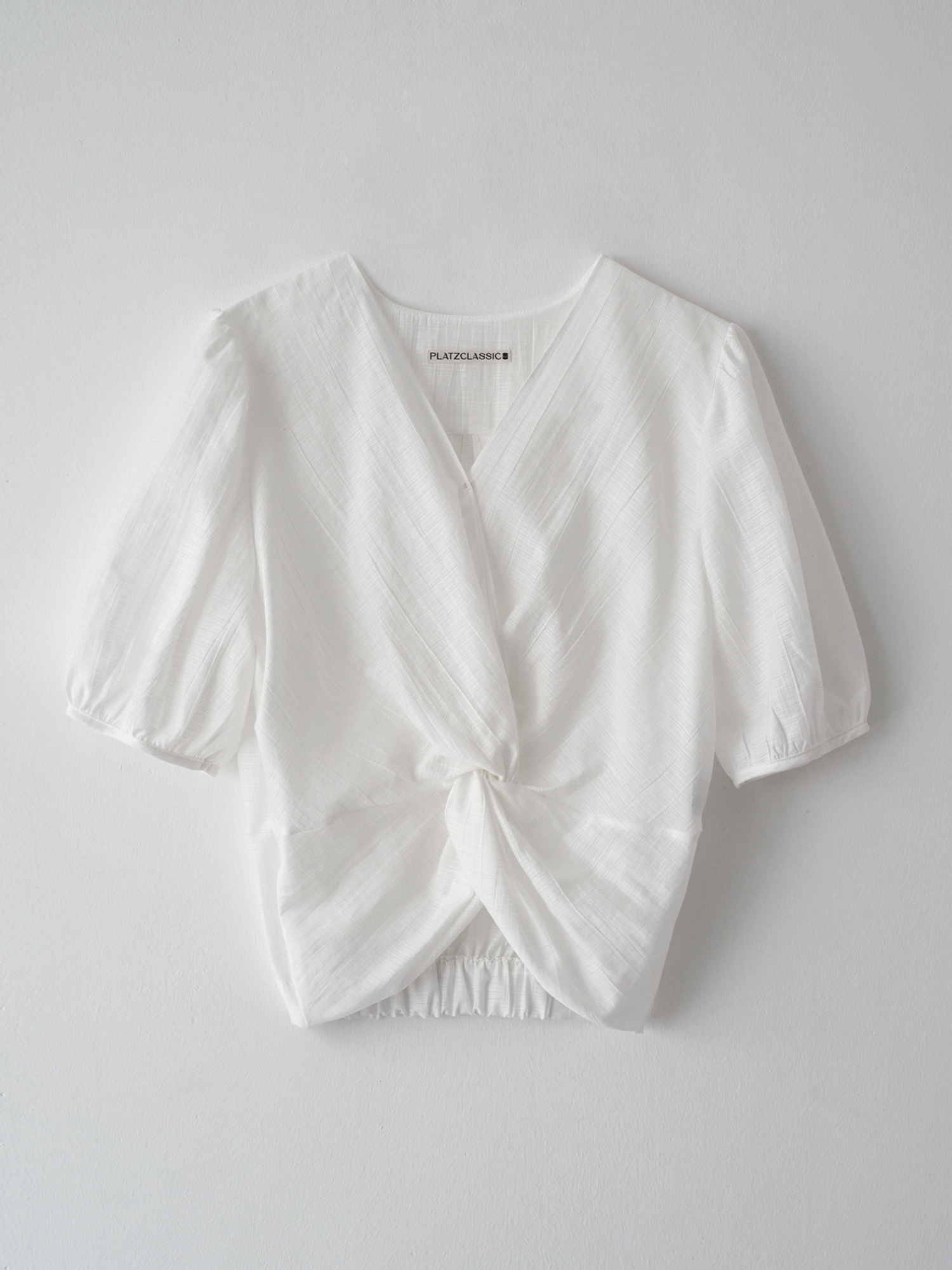 Front Shirring Blouse (White)