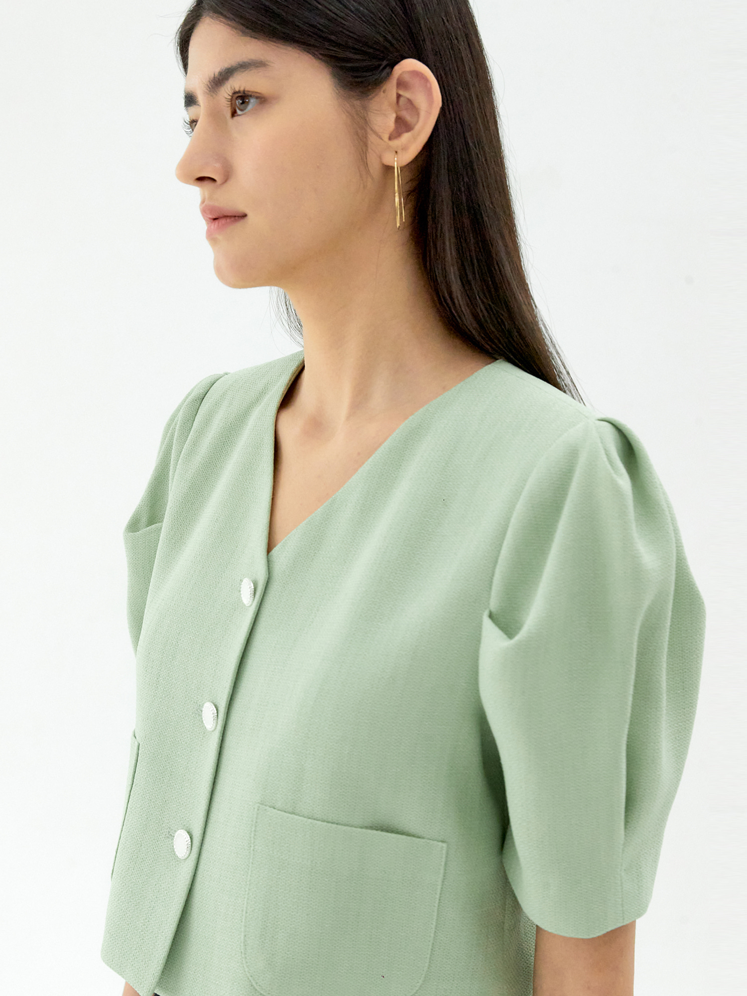 Eden Square neck Jacket (Green)